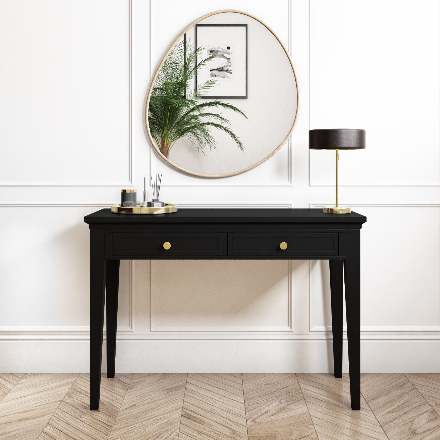 small dressing table black ARTETHYS Makeup Vanity Desk with Flip-top Mirror for Bedroom The storage module can be positioned on either left or right side according to preference Black Dressing Table with 2