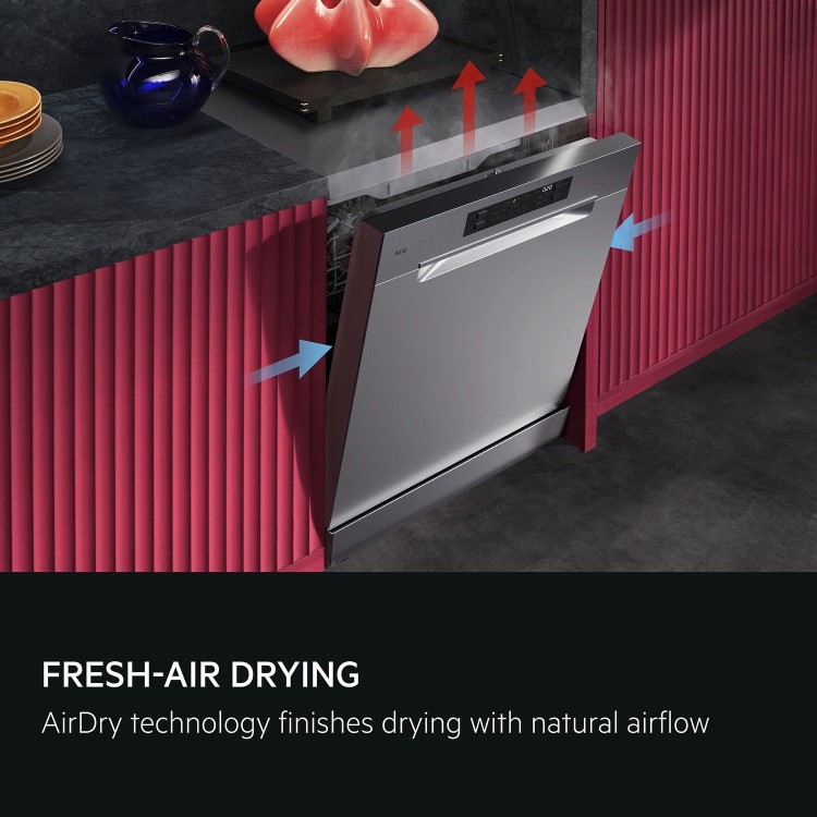 AEG 5000 AirDry Freestanding Dishwasher - Stainless Steel