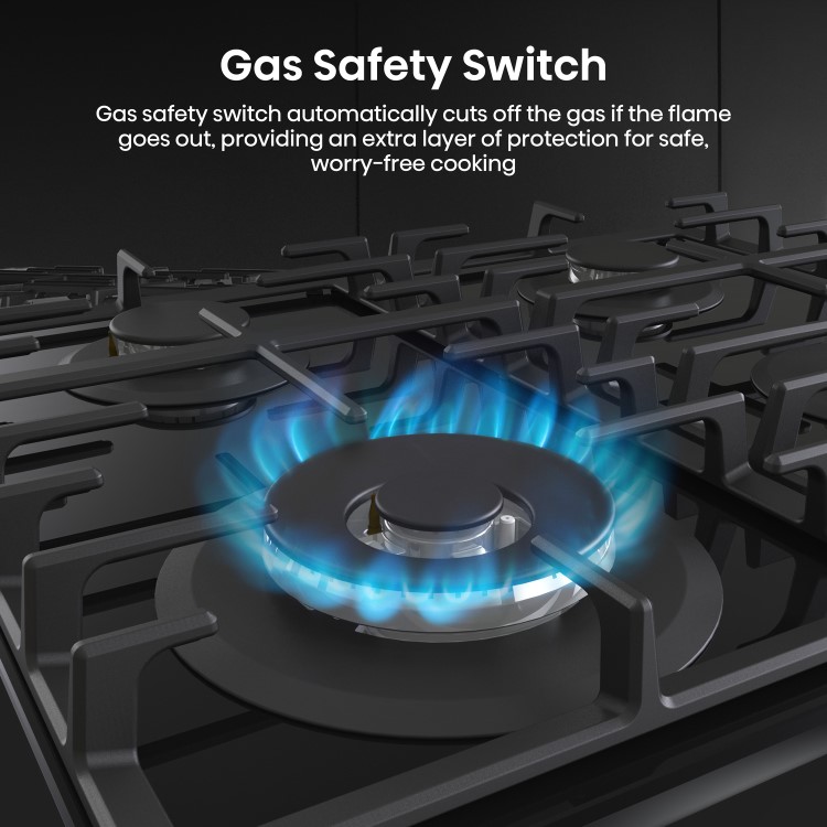 Hisense 60cm 4 Burner Gas on Glass Hob - Black