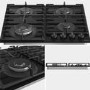 Hisense 60cm 4 Burner Gas on Glass Hob - Black