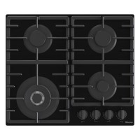 Hisense 60cm 4 Burner Gas on Glass Hob - Black