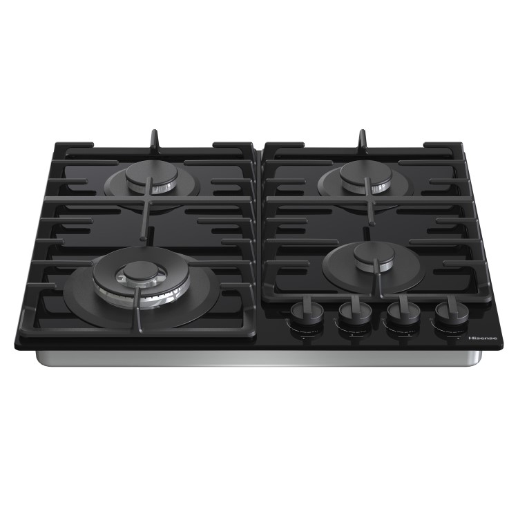 Hisense 60cm 4 Burner Gas on Glass Hob - Black