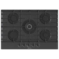 Hisense 75cm Gas on Glass 5 Burner Gas Hob - Black
