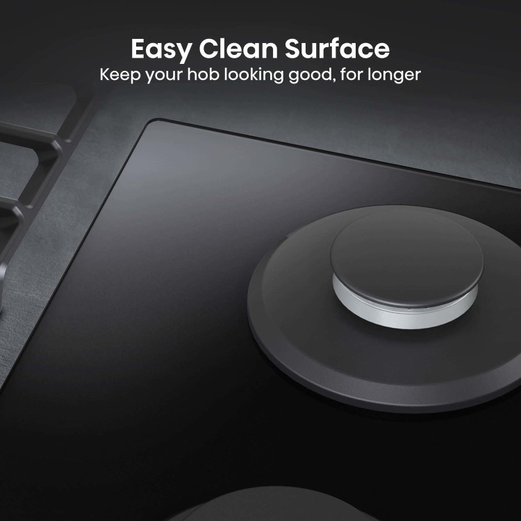 Hisense 75cm Gas on Glass 5 Burner Gas Hob - Black
