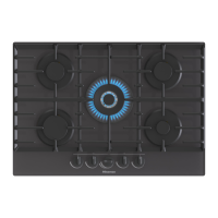 Refurbished Hisense GG773B 75cm 5 burner Gas on Glass hob- Black