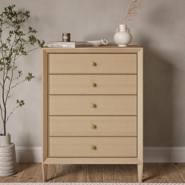 Solid Wood Chest of 5 Drawers - Georgie