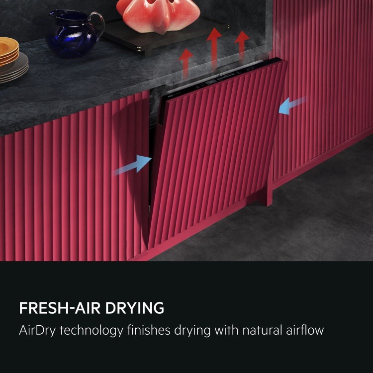 AEG 5000 AirDry Integrated Dishwasher - Black control panel C-rated