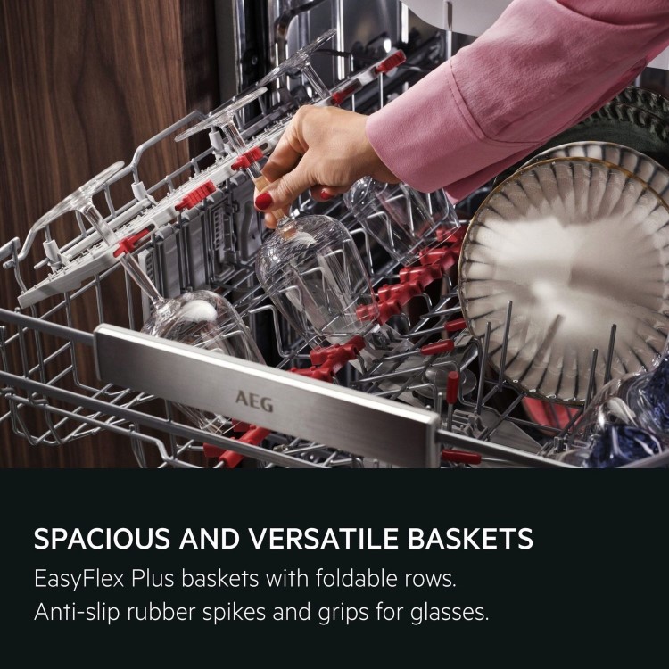 AEG Series 8000 ComfortLift Integrated Dishwasher - A-rated Black Control Panel