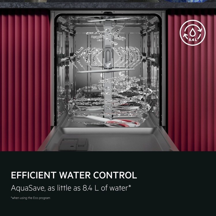 AEG Series 8000 Integrated Dishwasher - Smart Wi-Fi A-rated Black Control Panel