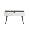 Large White Gloss Console Table with 2 Storage Drawers - Gia