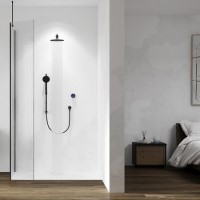 GRADE A1 - Aqualisa Black Smart Glo Dual Wall Mounted Smart Digital Mixer Thermostatic Shower HP/Combi