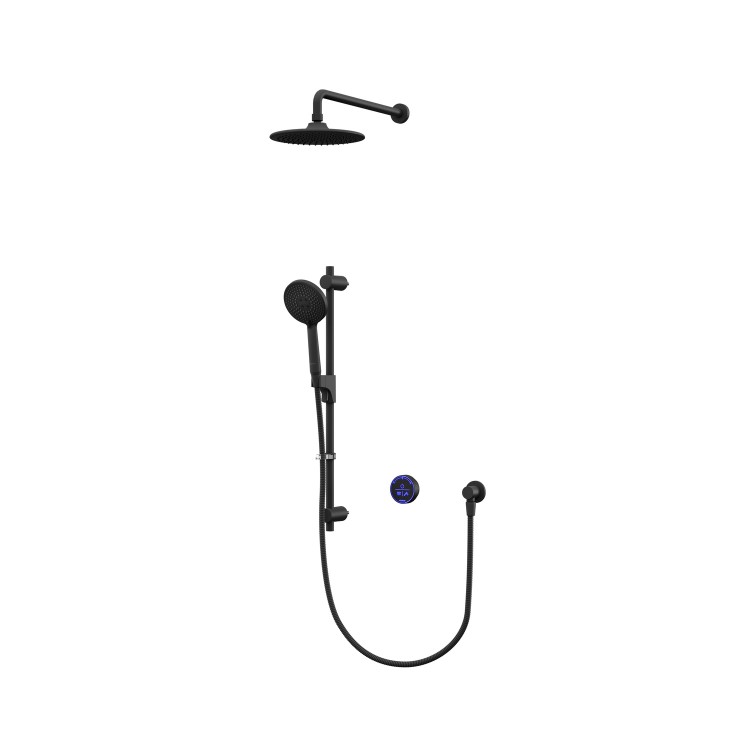 GRADE A1 - Aqualisa Black Smart Glo Dual Wall Mounted Smart Digital Mixer Thermostatic Shower HP/Combi