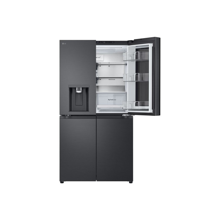 LG InstaView 638 Litre Four Door American Fridge Freezer - Matte Black