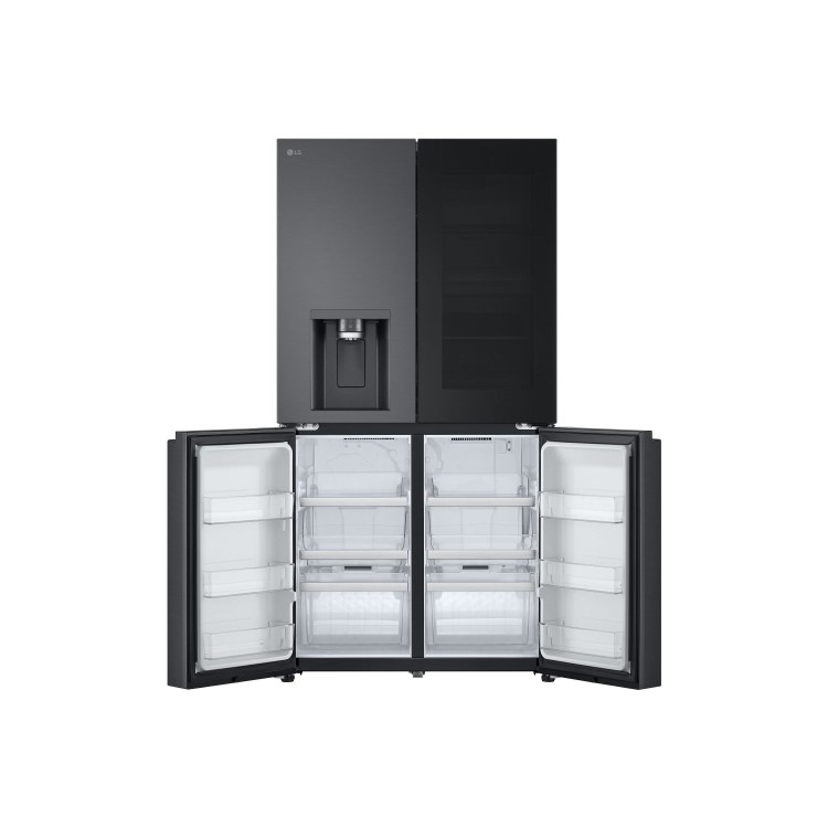 LG InstaView 638 Litre Four Door American Fridge Freezer - Matte Black