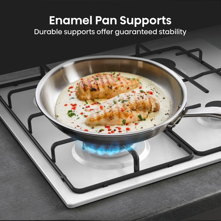 Enamel pan supports.