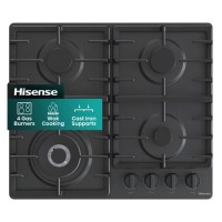 Hisense 60cm 4 Burner Gas Hob - Black