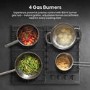 Hisense 60cm 4 Burner Gas Hob - Black