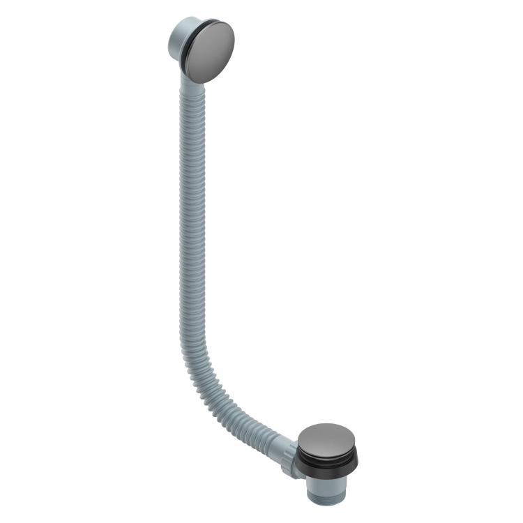 GRADE A1 - Gunmetal Easy Clean Click Clack Bath Waste with Overflow - Arissa