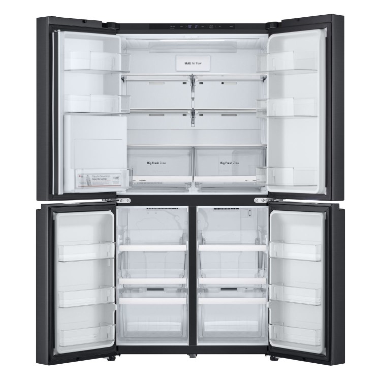 LG NatureFRESH 637 Litre Four Door American Fridge Freezer - Black