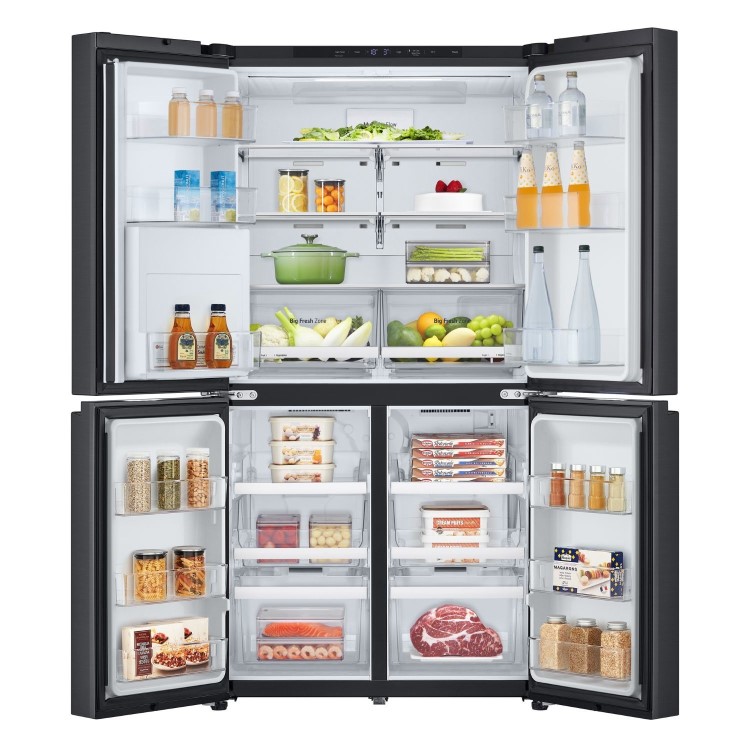 LG NatureFRESH 637 Litre Four Door American Fridge Freezer - Black