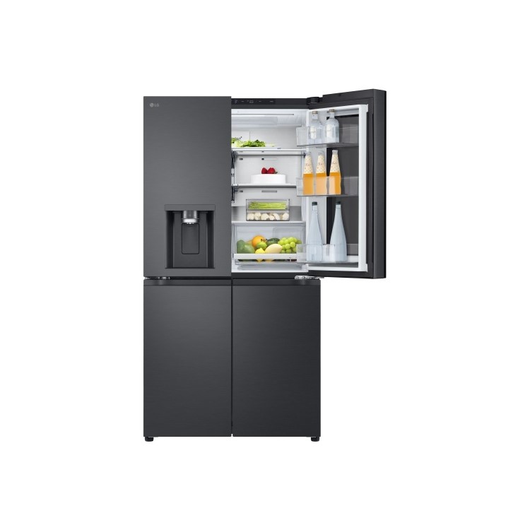 LG InstaView 638 Litre Four Door American Fridge Freezer - Matte Black