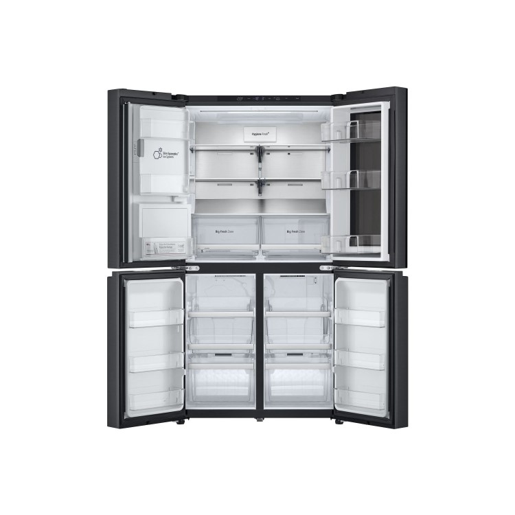 LG InstaView 638 Litre Four Door American Fridge Freezer - Matte Black