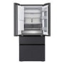 LG Fit & Max InstaView™ 522 Litre French Style American Fridge Freezer - Essence Black Steel