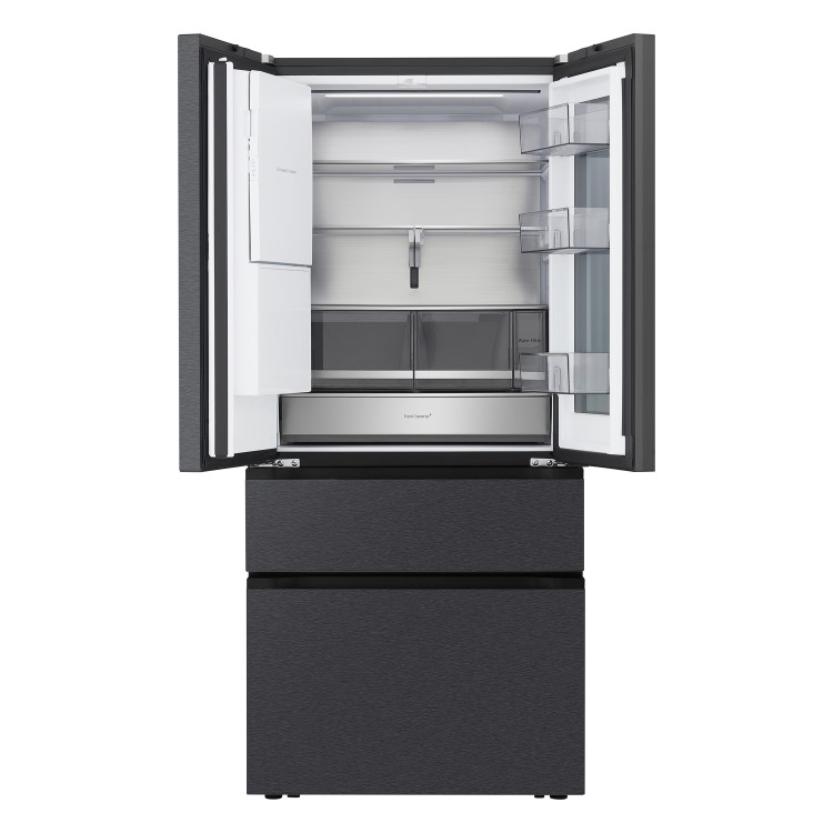 LG Fit & Max InstaView™ 522 Litre French Style American Fridge Freezer - Essence Black Steel