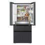 LG Fit & Max InstaView™ 522 Litre French Style American Fridge Freezer - Essence Black Steel