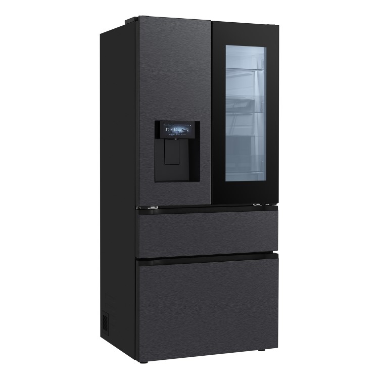 LG Fit & Max InstaView™ 522 Litre French Style American Fridge Freezer - Essence Black Steel