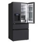 LG Fit & Max InstaView™ 522 Litre French Style American Fridge Freezer - Essence Black Steel