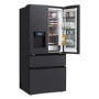 LG Fit & Max InstaView™ 522 Litre French Style American Fridge Freezer - Essence Black Steel