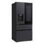 LG Fit & Max InstaView™ 522 Litre French Style American Fridge Freezer - Essence Black Steel