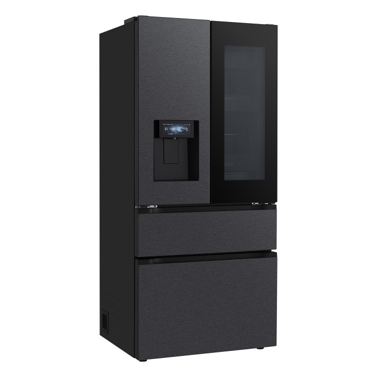 LG Fit & Max InstaView™ 522 Litre French Style American Fridge Freezer - Essence Black Steel