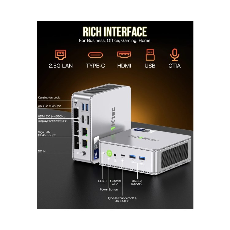 GMKTec NucBox K9 Intel Core Ultra 5-125H 16GB RAM 1TB SSD Windows 11 Pro Desktop PC