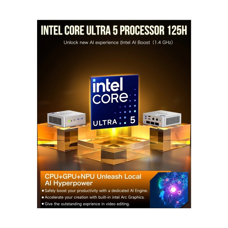 GMKTec NucBox K9 Intel Core Ultra 5-125H 16GB RAM 1TB SSD Windows 11 Pro Desktop PC