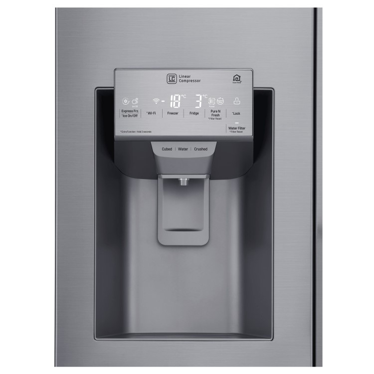 LG GML844PZKV Four Door American Style Fridge Freezer With Plumbed Ice & Water - Stainless Steel