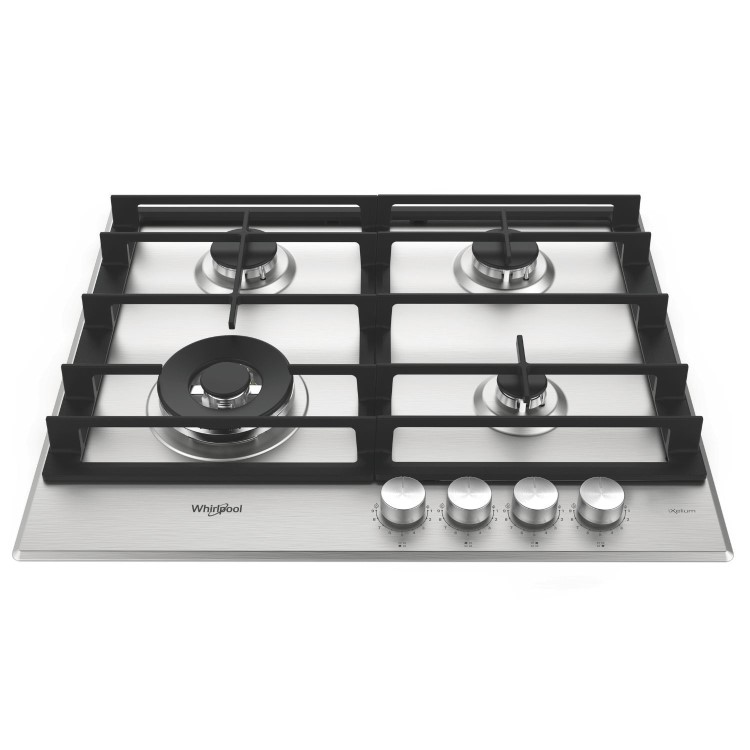 Whirlpool 60cm 4 Burner Gas Hob - Stainless Steel