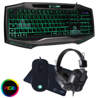 Game Max Raptor RGB Keyboard & Mouse Black Headset & Mouse Mat