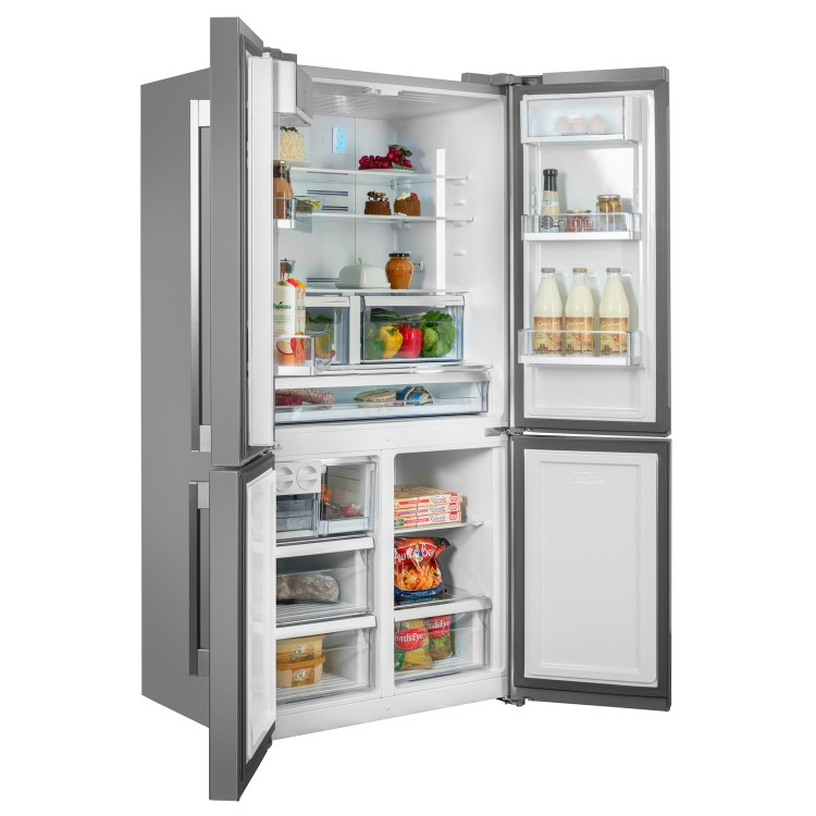 Beko GN1416221ZX Frost Free Four Door American-style Fridge Freezer - Stainless Steel