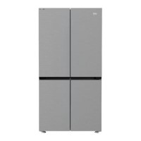 Refurbished Beko GN446224VPS Freestanding 572 Litre 70/30 Frost Free American Fridge Freezer Stainless Steel