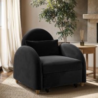 Dark Grey Velvet Chair Bed - Gene Dark Grey Velvet Chair Bed - Gene