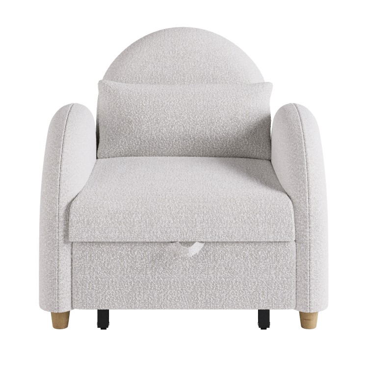 Beige Boucle Sofa Bed - Gene