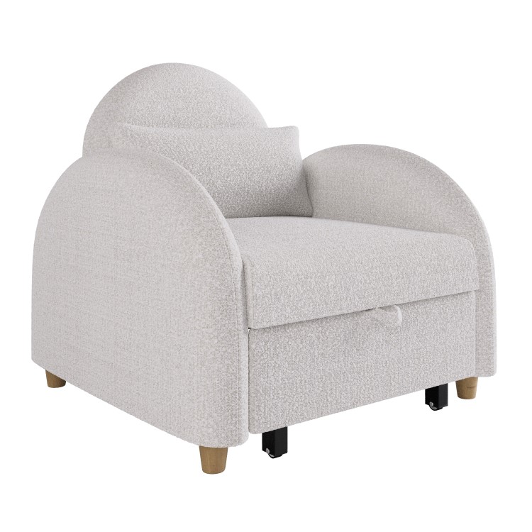 Beige Boucle Sofa Bed - Gene