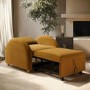Caramel Velvet Armchair Bed - Gene
