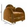 Caramel Velvet Armchair Bed - Gene