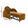 Caramel Velvet Armchair Bed - Gene