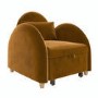Caramel Velvet Armchair Bed - Gene