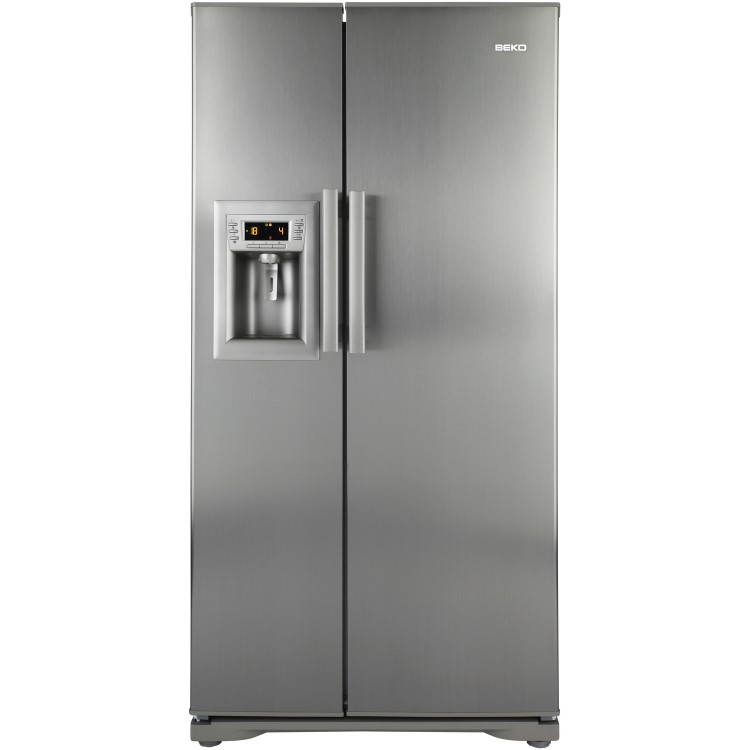 Beko Side By Side Fridge Freezer With Ice And Water Dispenser - Stainless Steel Doors