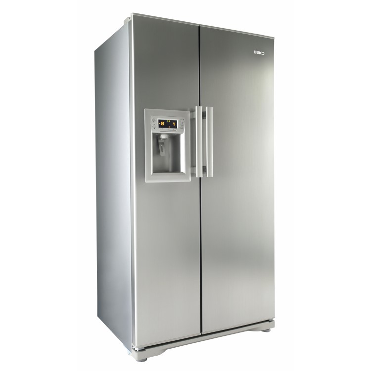 Beko Side By Side Fridge Freezer With Ice And Water Dispenser - Stainless Steel Doors